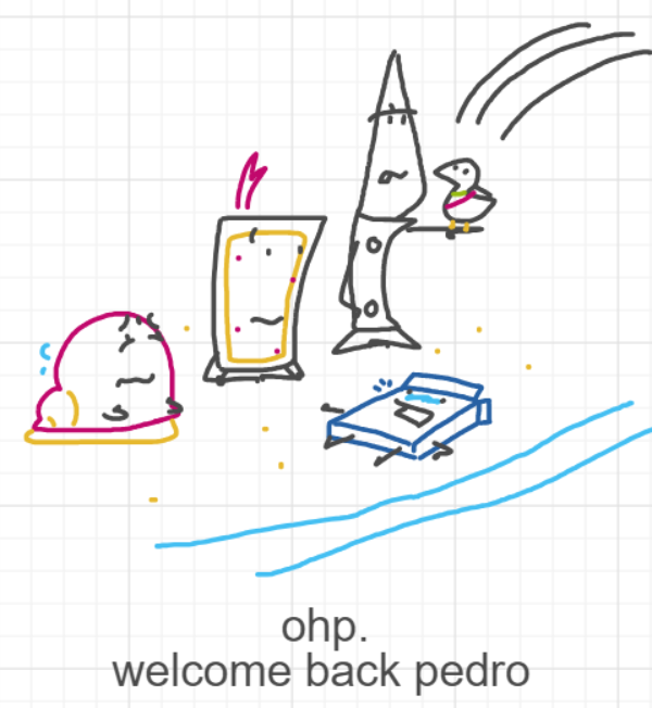 A panel from Ready Oar Knot, episode three of the Board Boards object show by Furretwalk/WalkingFurret.